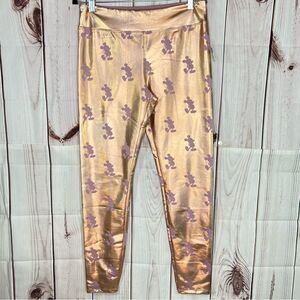 Disney Metallic Rose Gold Mickey Mouse Leggings